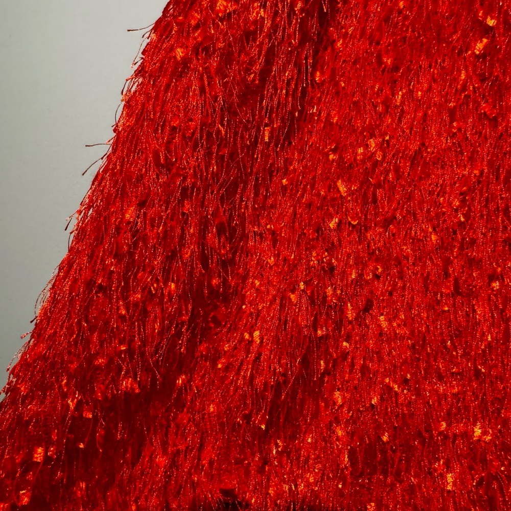 ZARA | Twist Halter Neck Fringe Mini Dress Bright Orange Size Small - Picture 4 of 4